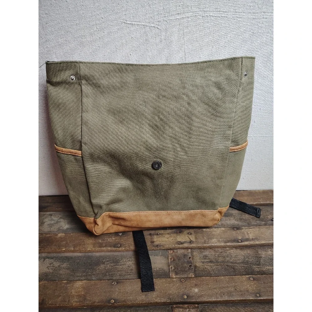 DSW Canvas Messenger Bag Laptop Tablet Satchel Back Pack Olive‎ Green